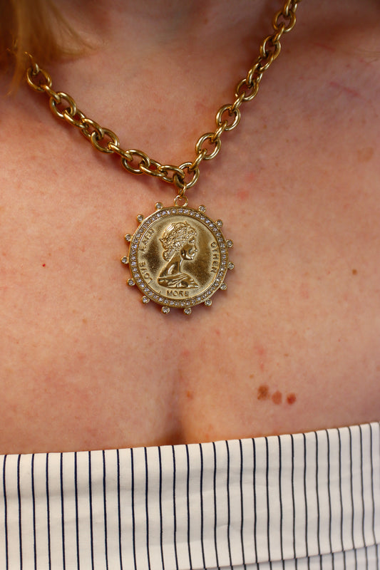 LARIAT COIN NECKLACE