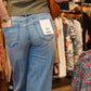 HIGH RISE WIDE LEG TROUSER HEM DENIM JEAN
