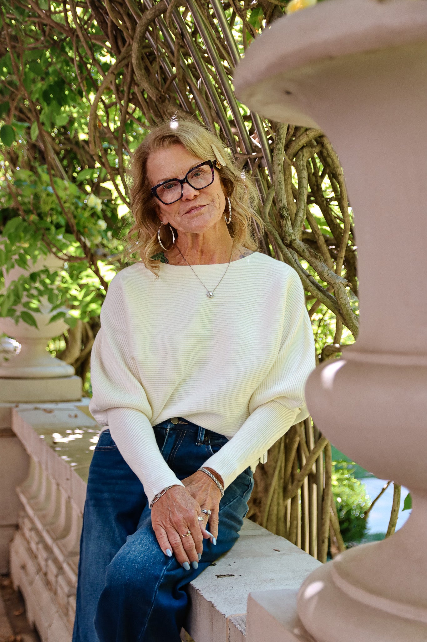 LONG SLEEVE BOAT NECK DOLMAN SLEEVE SWEATER