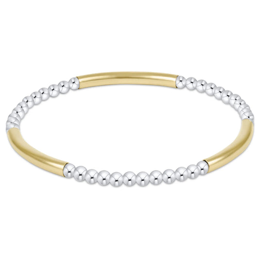 BLISS BAR PATTERN MIXED METAL 3MM BRACELET