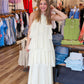 LUCY PARIS “EMERY” RUFFLE HALTER DRESS