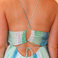 ELAN SMOCKED WAIST CRISSCROSS BACK MAXI