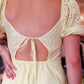APRICOT “BRODERIE” TIE BACK MINI DRESS