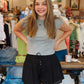 ELAN ELASTIC WAIST EYELET SHORTS