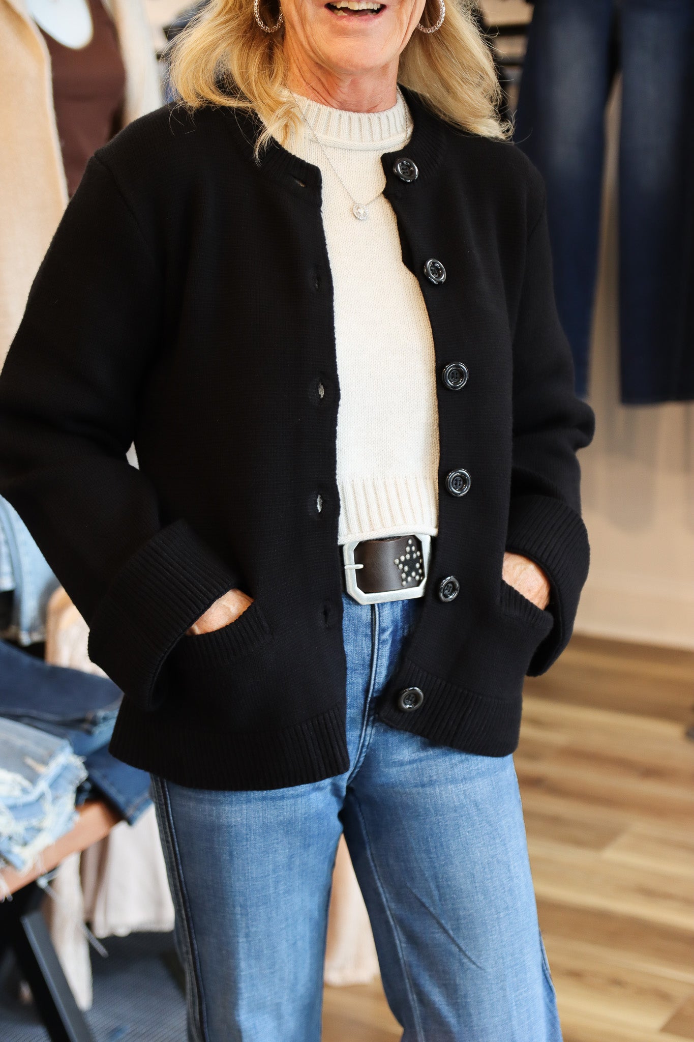 BUTTON UP SWEATER DUSTER