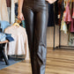 Faux Leather Wide Leg Pant