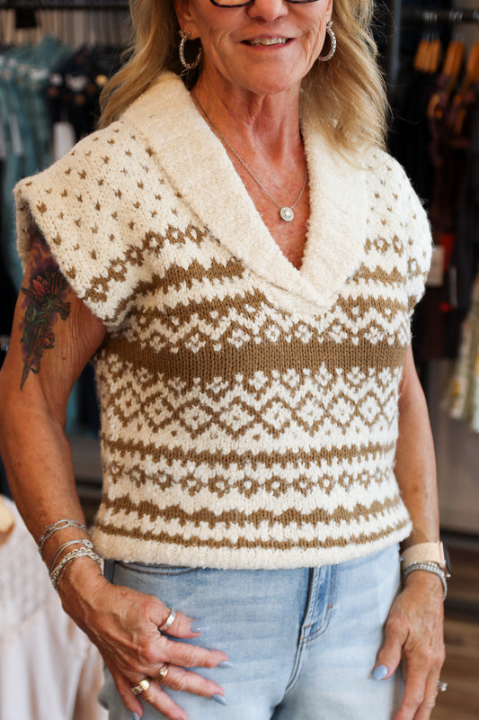 PAULIE COLLARED SWEATER VEST