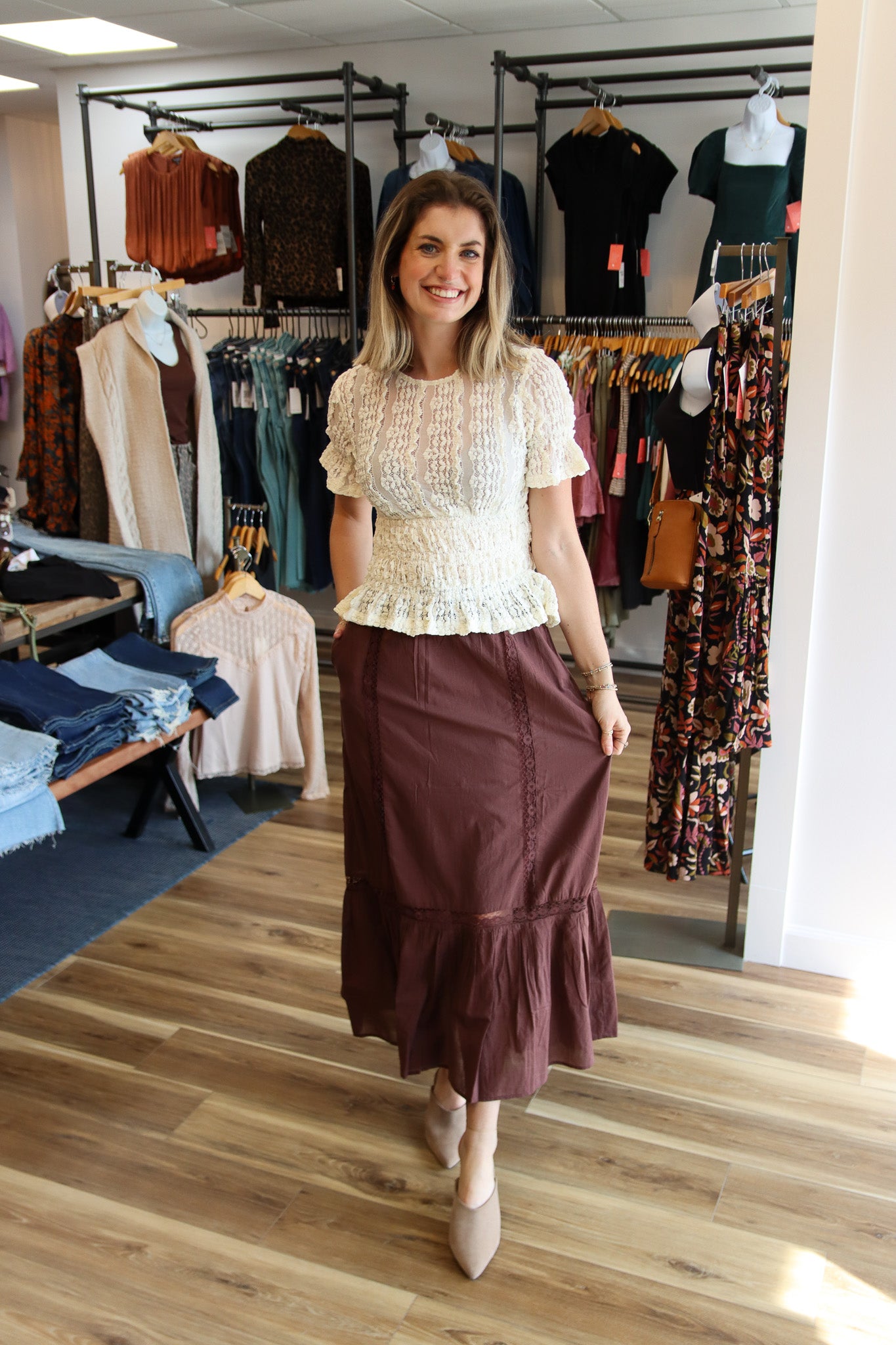 SHORT SLEEVE LACE BLOUSE