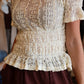 SHORT SLEEVE LACE BLOUSE