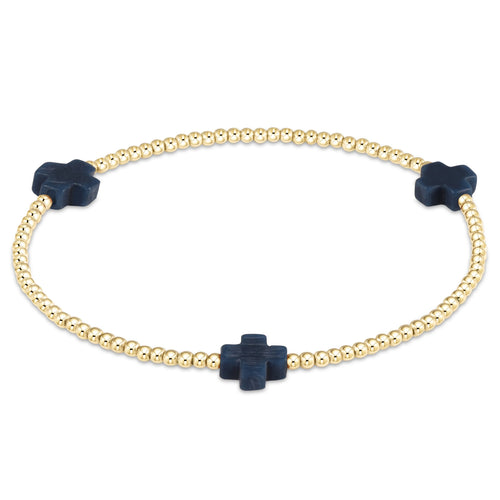 Signature Cross Gold Pattern 3 MM Bead Bracelet