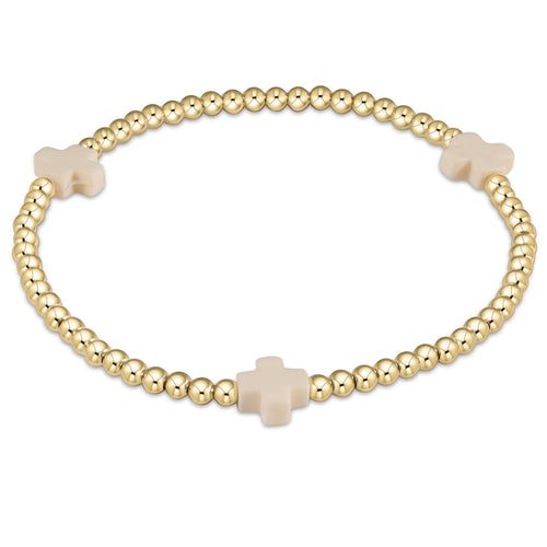 EXTEND SIGNATURE CROSS 3MM GOLD/OFF WHITE