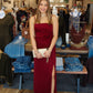 ASTR “PAULETTE” PLEATED SATIN MAXI DRESS