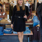 MOLLY BRACKEN PLEATED MINI SWEATER DRESS
