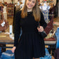 MOLLY BRACKEN PLEATED MINI SWEATER DRESS