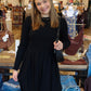 MOLLY BRACKEN PLEATED MINI SWEATER DRESS