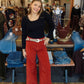 MOLLY BRACKEN CROCHET NECKLINE SWEATER