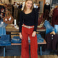 MOLLY BRACKEN CROCHET NECKLINE SWEATER