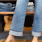 HIDDEN “ELLA” CUFFED CLASSIC STRAIGHT JEAN