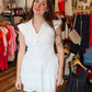 FATE EYELET TWIST FRONT MINI DRESS