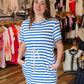 MEET ME IN SANTORINI “SAPPHIRE WAVES” MINI DRESS