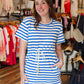 MEET ME IN SANTORINI “SAPPHIRE WAVES” MINI DRESS
