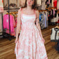 MABLE BOARDER PRINTED HIGH-LOW MAXI DRESS