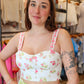 PEACH LOVE FLORAL PRINTED BUSTIER TOP
