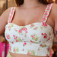 PEACH LOVE FLORAL PRINTED BUSTIER TOP
