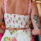 PEACH LOVE FLORAL PRINTED BUSTIER TOP