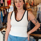 LUCY PARIS “NANCY” KNIT V-NECK TOP
