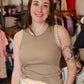CURRENT AIR CONTRAST CROCHET DETAIL TANK