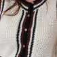 MIOU MUSE BUTTON FRONT SLEEVELESS KNITTED TOP