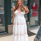 ELAN EMBROIDERED HALTER MAXI DRESS