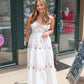 ELAN EMBROIDERED HALTER MAXI DRESS