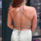 DRESS FORUM CRISSCROSS BACK HIGH LOW DRESS