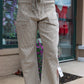 MIOU MUSE STRIPED WASHED BARREL BELTED PANTS