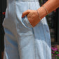 PEACH LOVE STRAPPY TIE BARREL OVERALL JUMPSUIT