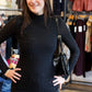 KRISTA SHEER BLACK RHINESTONE DRESS W LONG SLEEVES