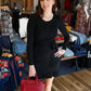 LADIES KNIT SWEATER DRESS WITH BELT DETAIL