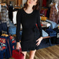 LADIES KNIT SWEATER DRESS WITH BELT DETAIL