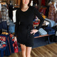 LADIES KNIT SWEATER DRESS WITH BELT DETAIL