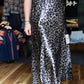ANIMAL PRINT SATIN MAXI SKIRT