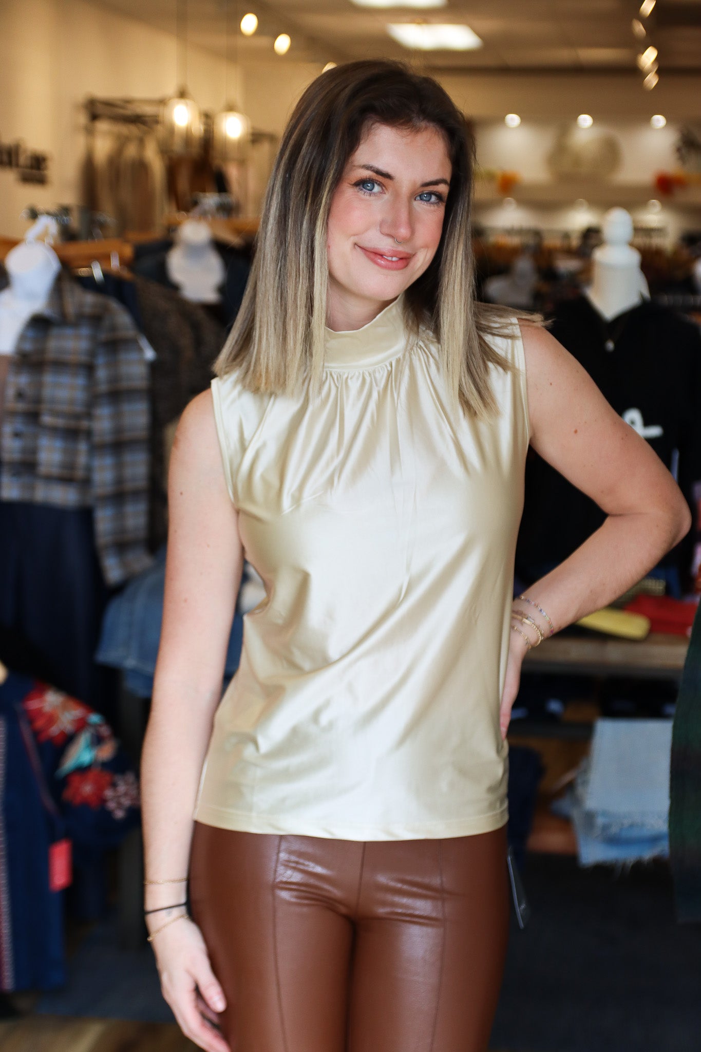 Marcia Turtleneck Ruching Top