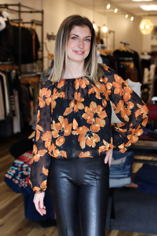 Elysse Foiled Vegan Leather Pant