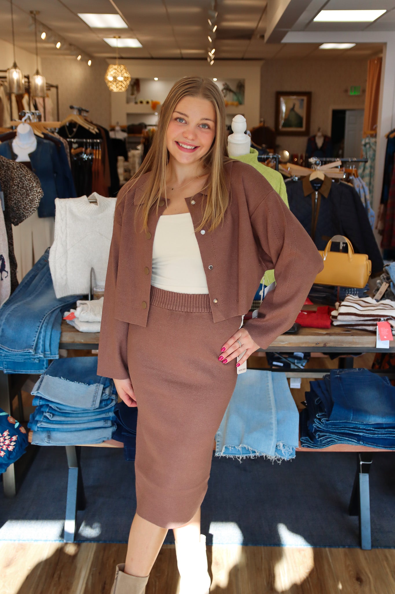 ISSA  BUTTON FRONT SWEATER JACKET