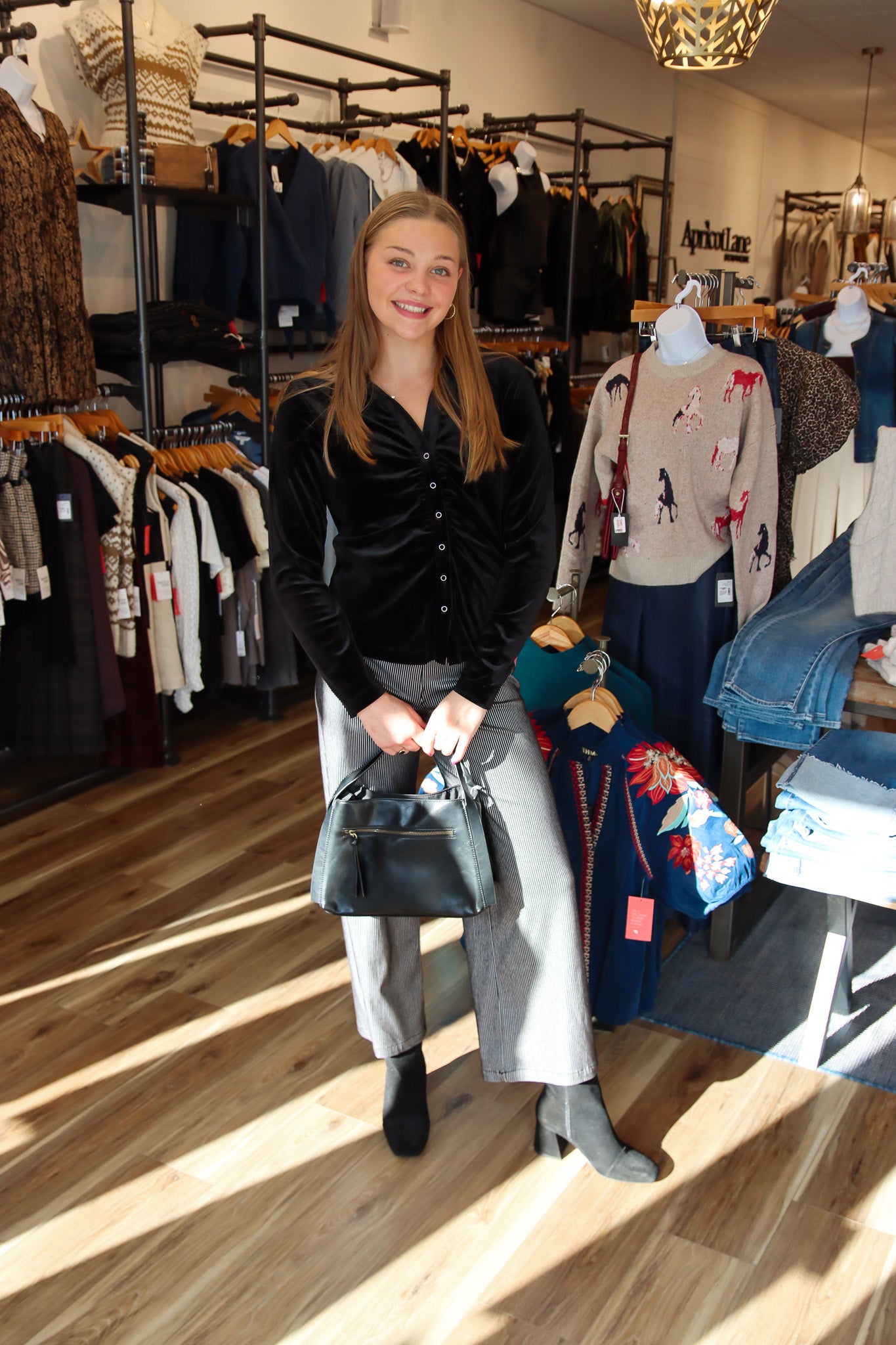 Romy Velvet Button Down Top