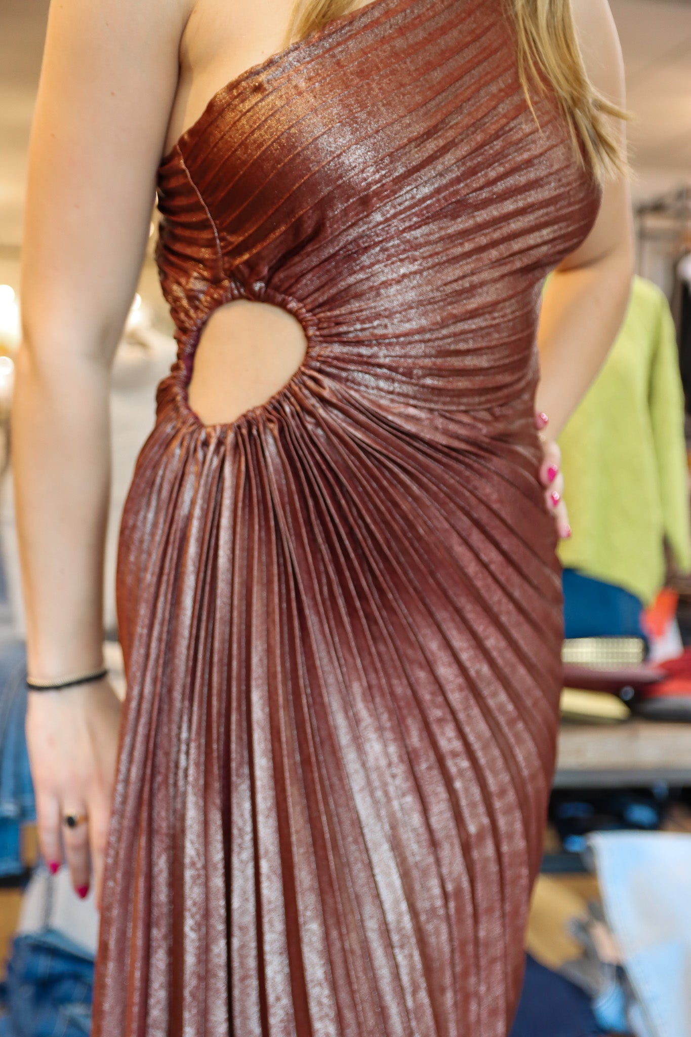 ONE SHOULDER ASYMMETRICAL MIDI DRESS