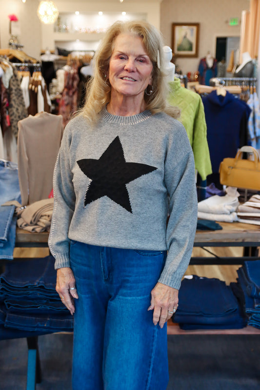 MYRA WHIPSTITCH STAR CREWNECK