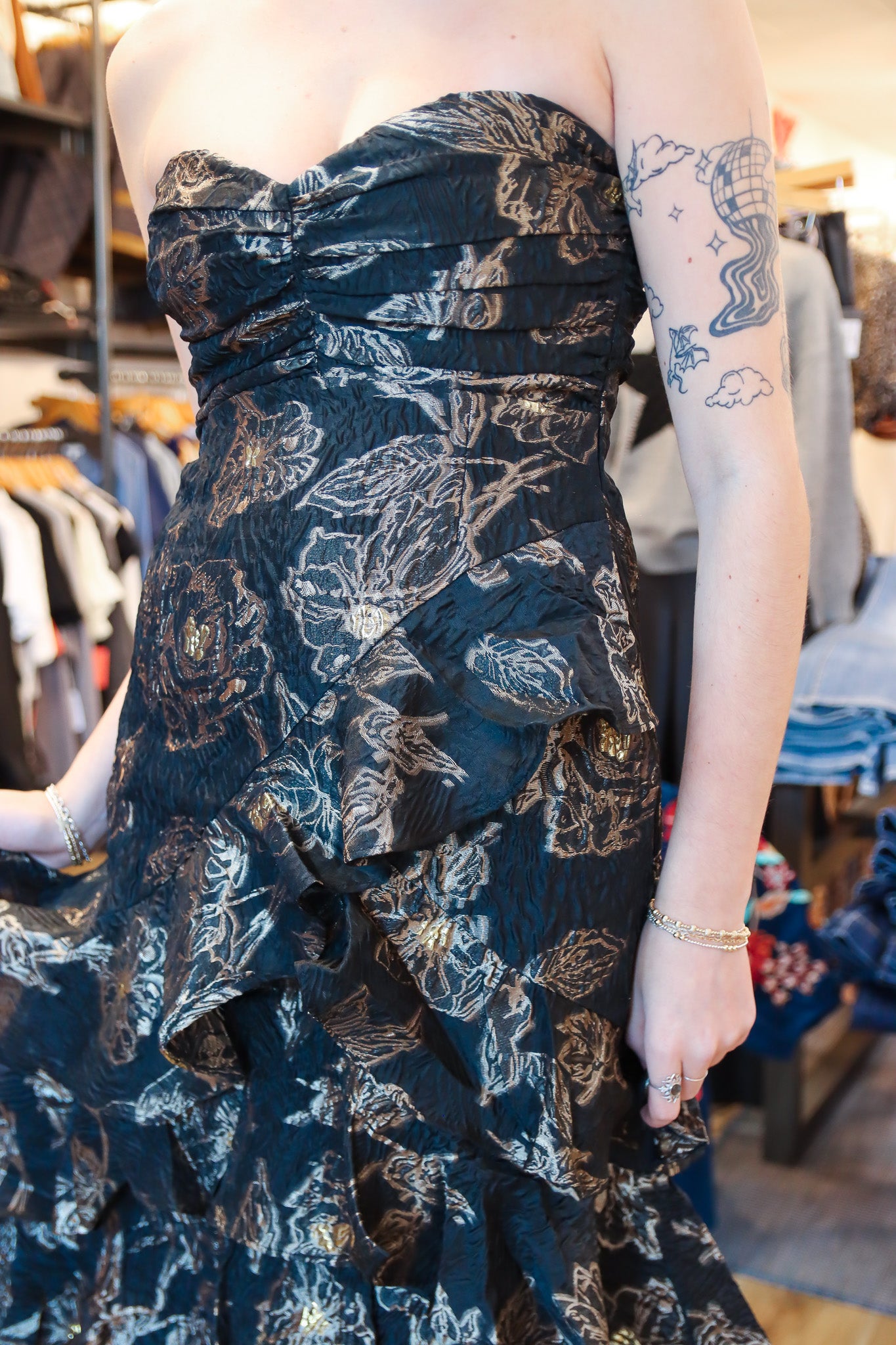 MARYSIA STRAPLESS MIDI DRESS