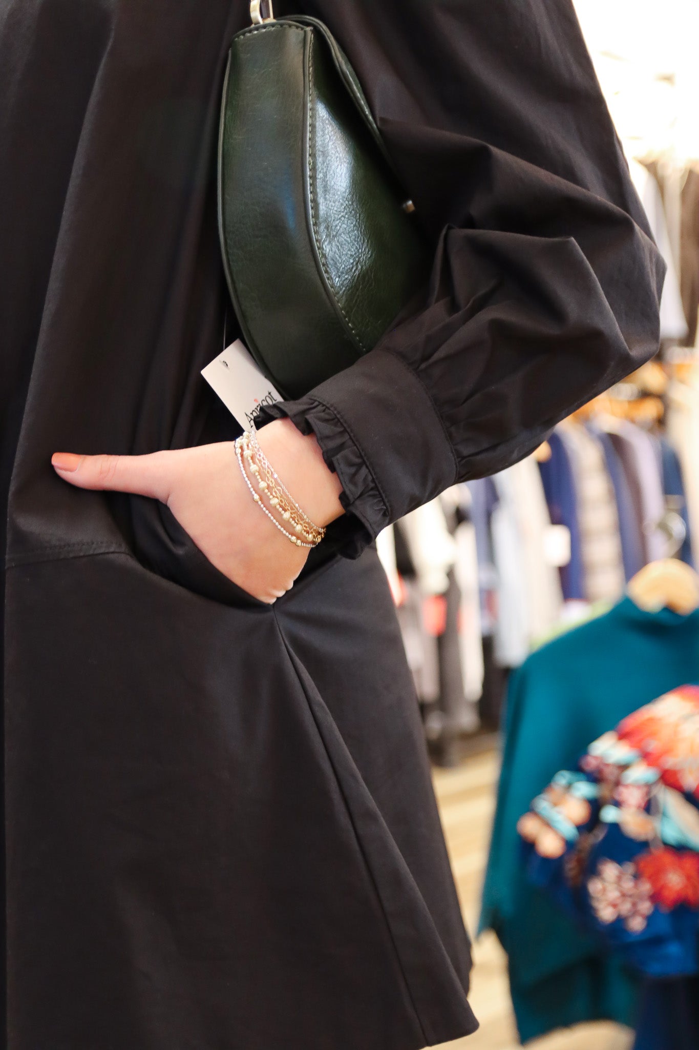 RUFFLED BUTTON DETAIL MINI DRESS